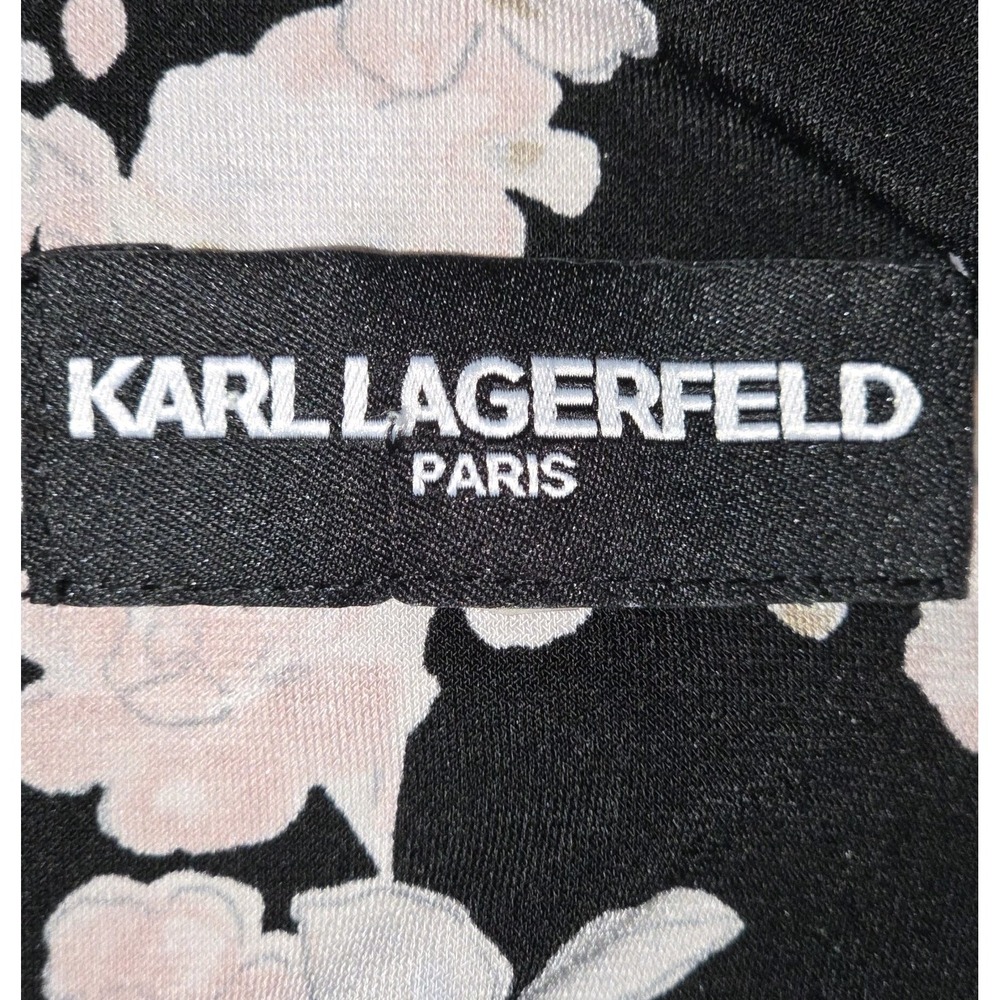 Karl Lagerfeld Paris Floral Blouse XL Bell Sleeve Top Boho Flowy Lightweight - Picture 2 of 9